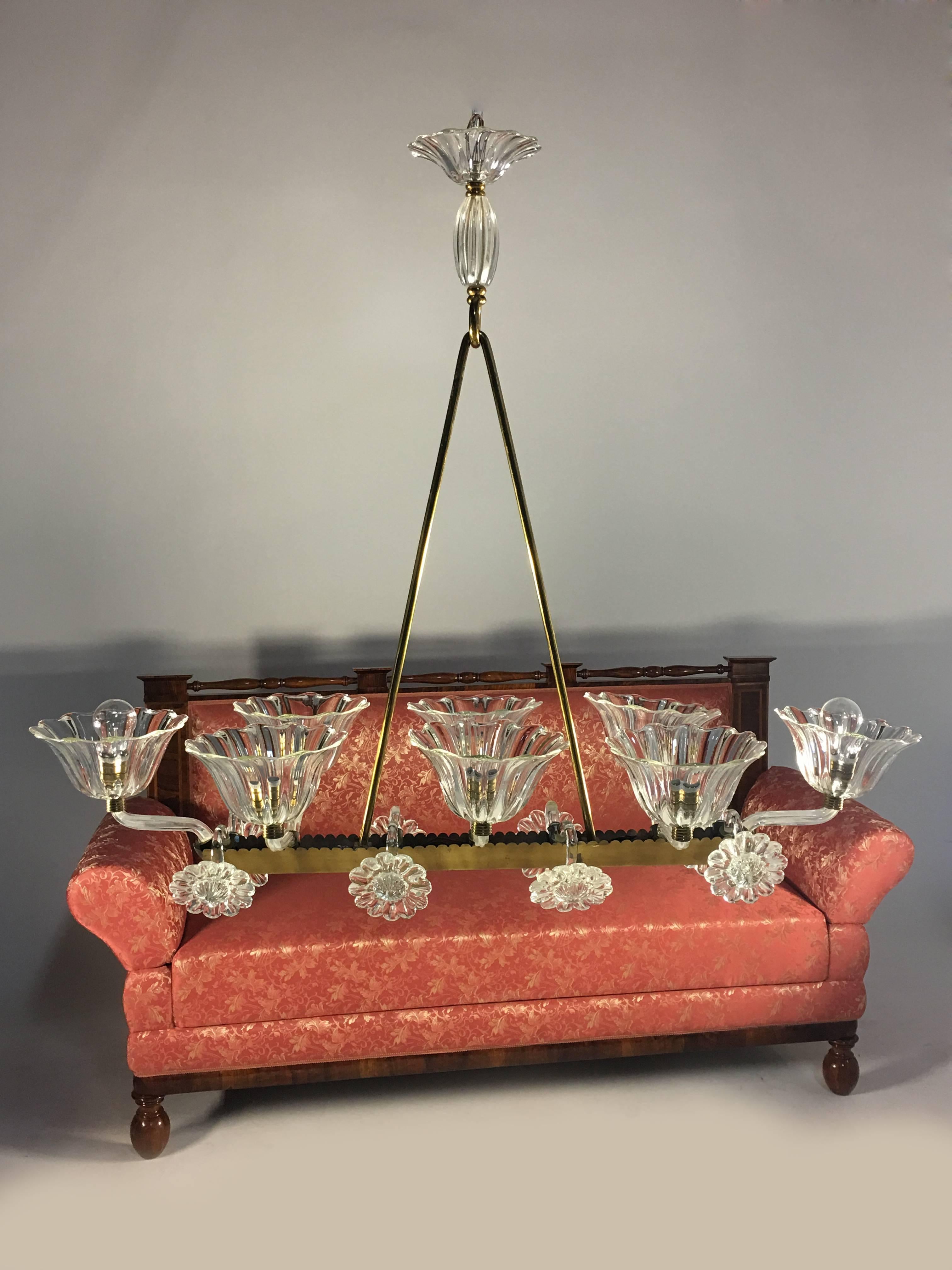 20th Century Amazing Liberty Chandelier by Ercole Barovier, Murano, 1940s For Sale