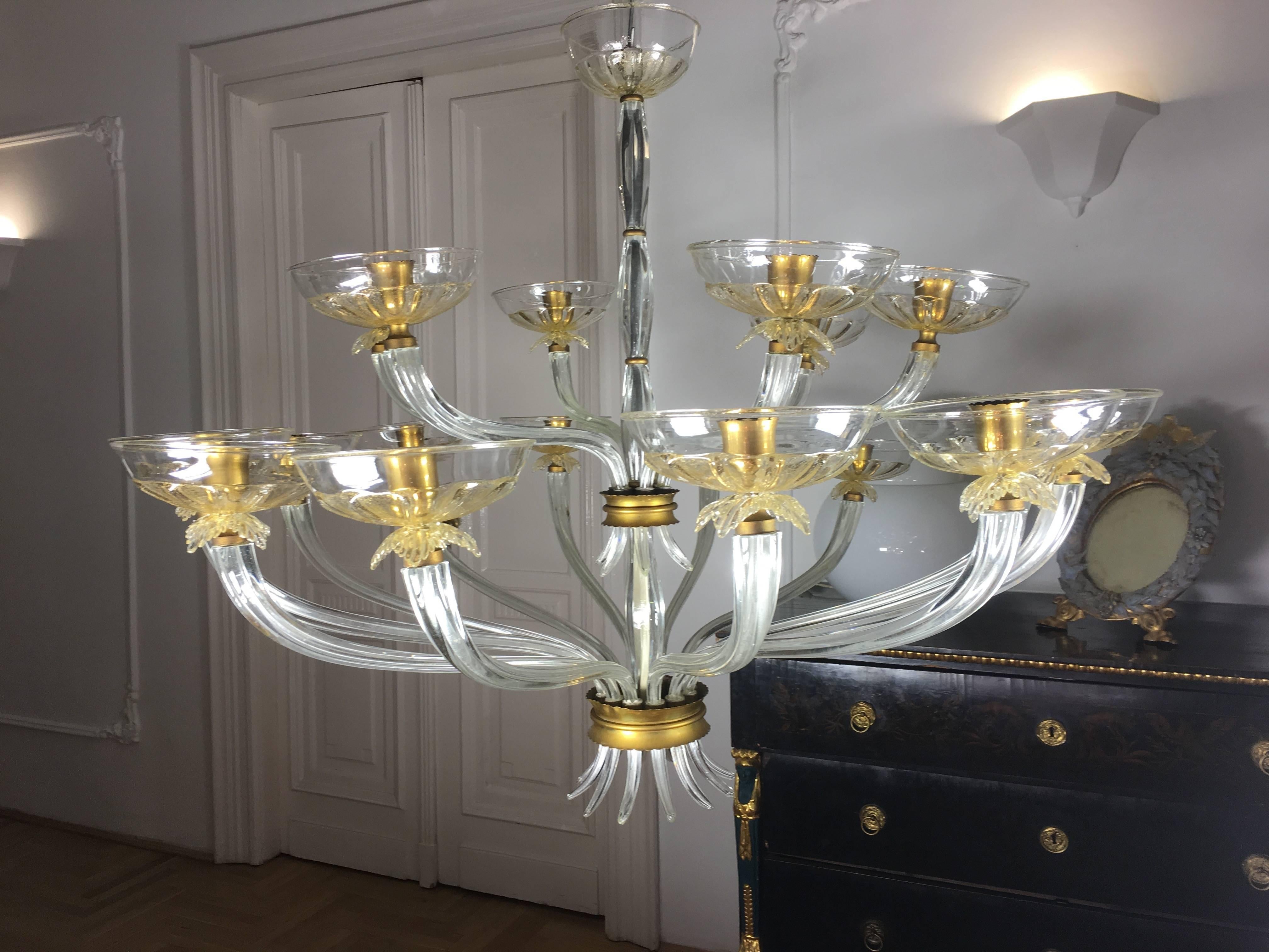 Luxurious Chandelier by Barovier & Toso, Venice, 1940s 5