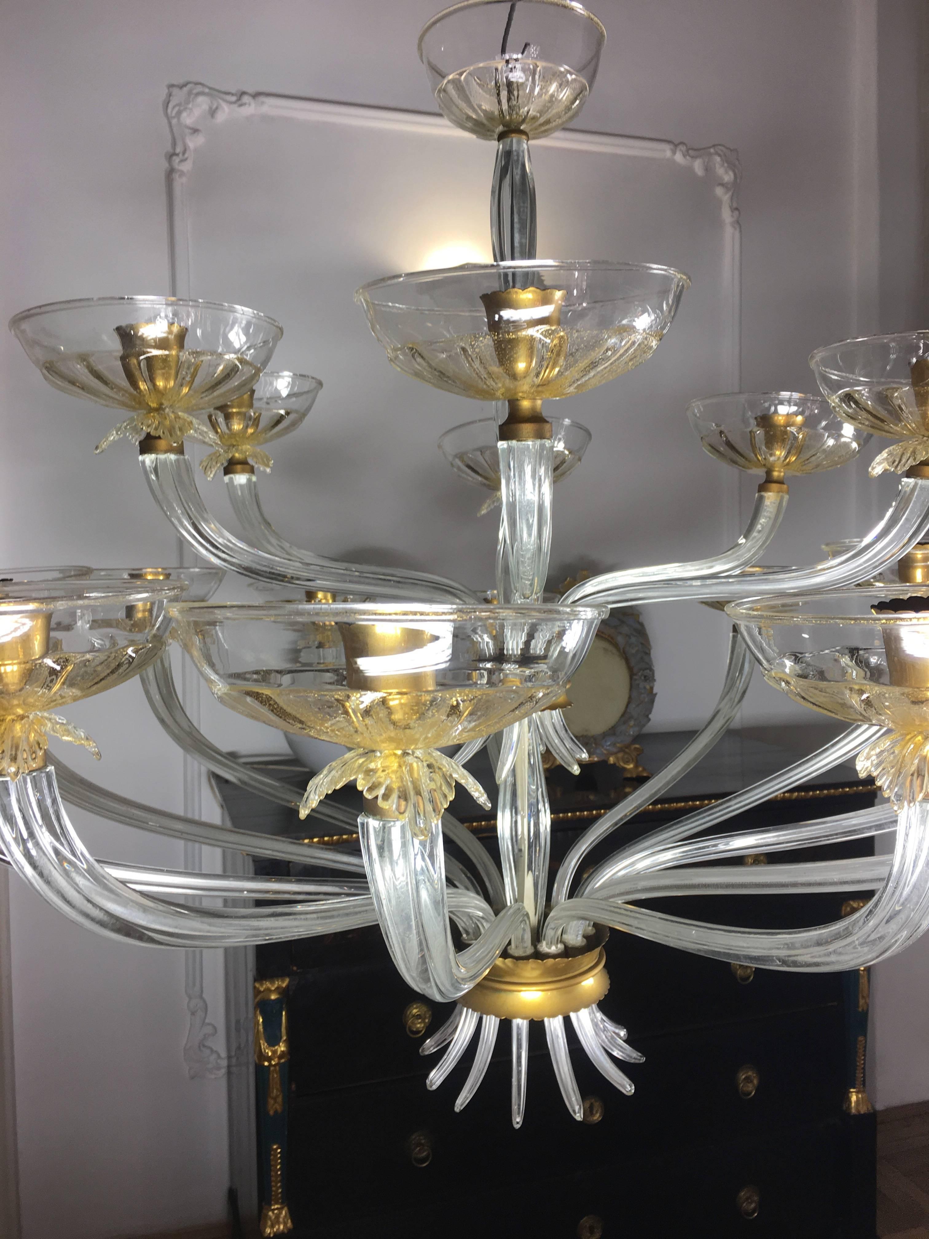 Luxurious Chandelier by Barovier & Toso, Venice, 1940s 6