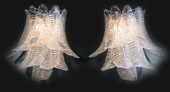 Pair of Italian Felci Leaves Sconces, Barovier & Toso Style, Murano