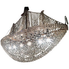 Crystal Pirate Ship Chandelier, Italy, 1950