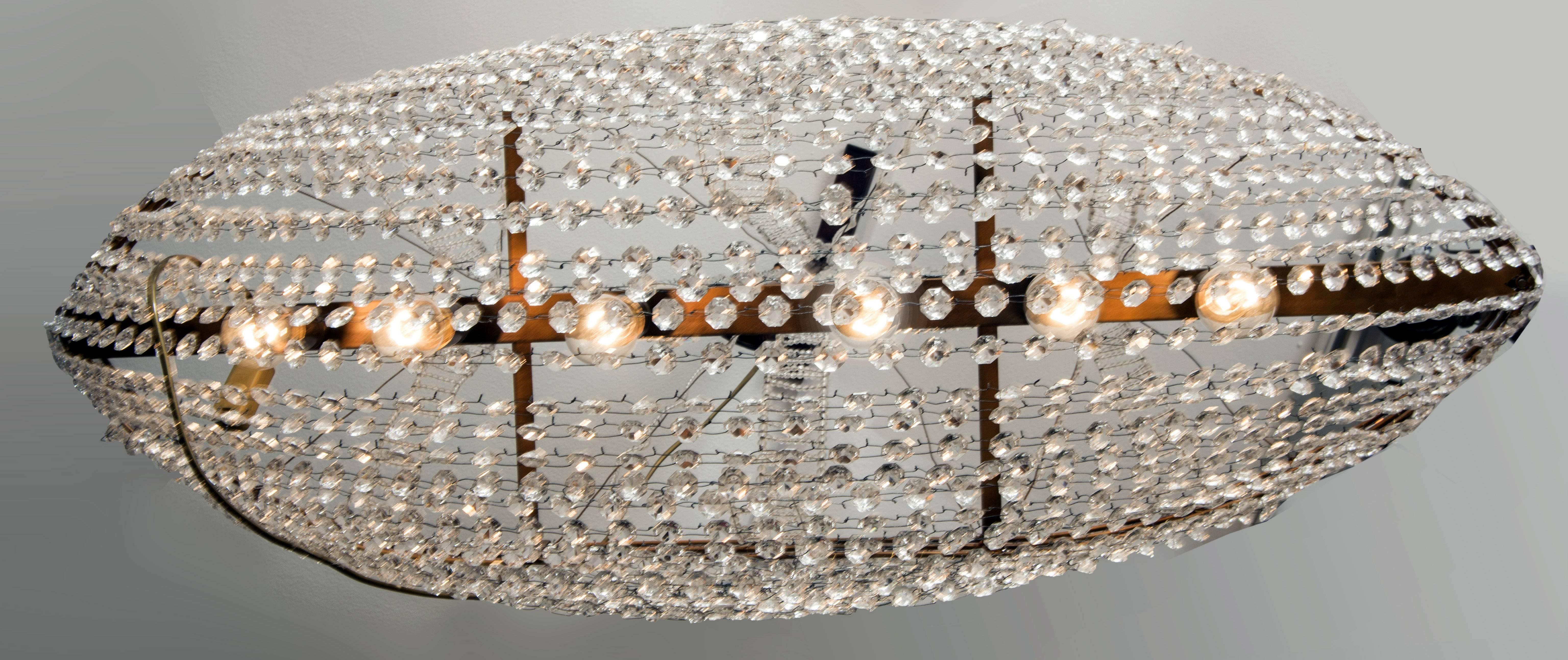 Italian Crystal Pirate Ship Chandelier, Italy, 1950