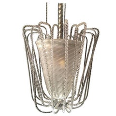 Midcentury Italian Glass Chandelier by Barovier & Toso, Murano, 1940