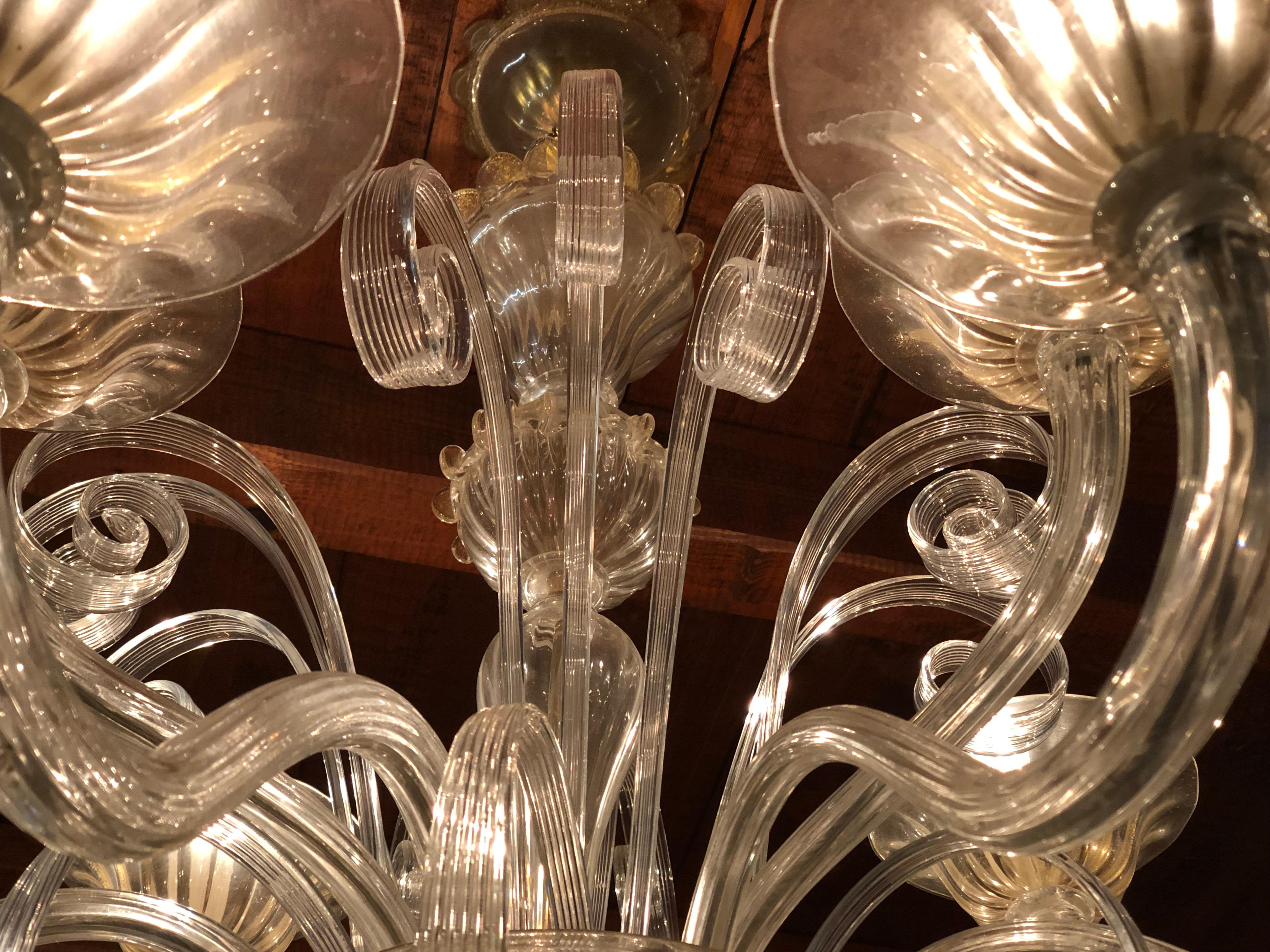 20th Century Murano Chandelier by Seguso, 12-Arms, Murano, 1980s