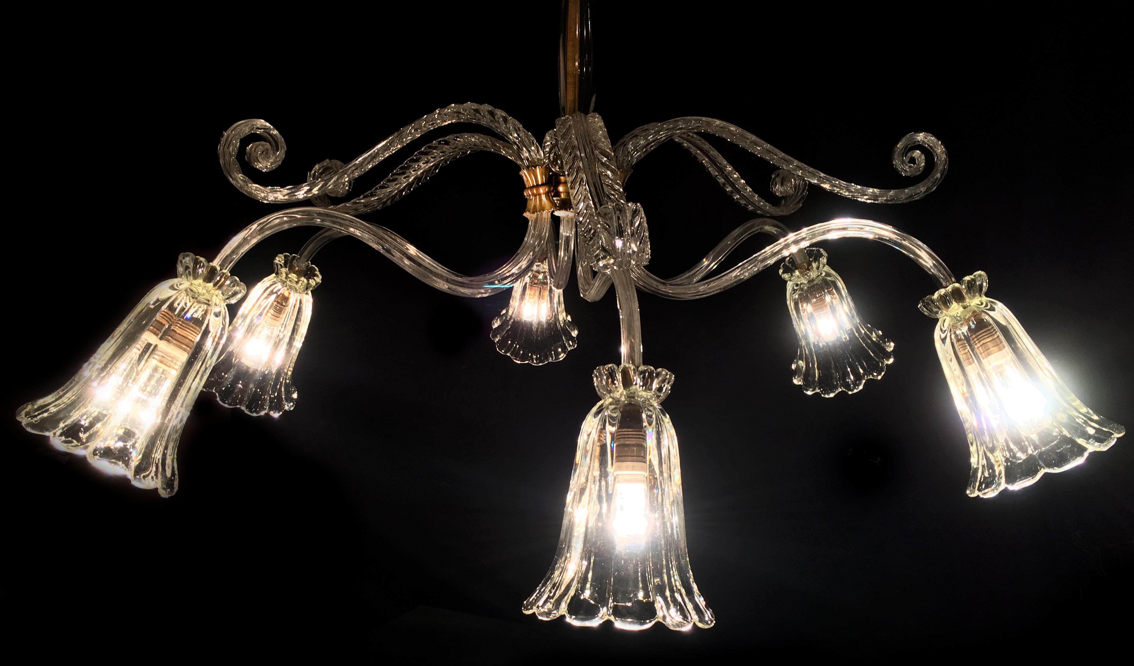hand blown Murano chandelier by Ercole Barovier, circa 1940. From private collection Von plant Baron.