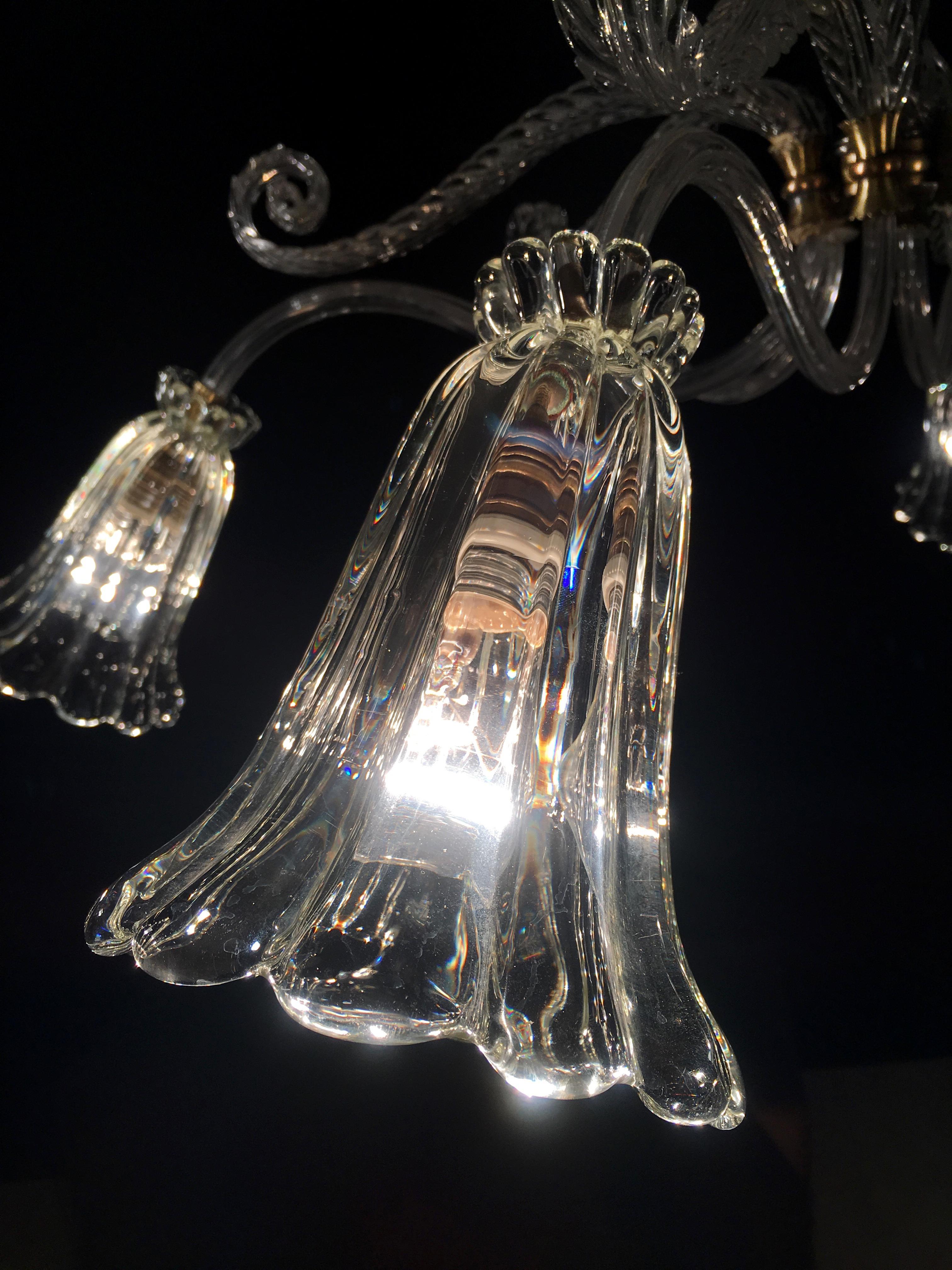 Liberty Chandelier by Ercole Barovier, Murano, 1940s For Sale 4