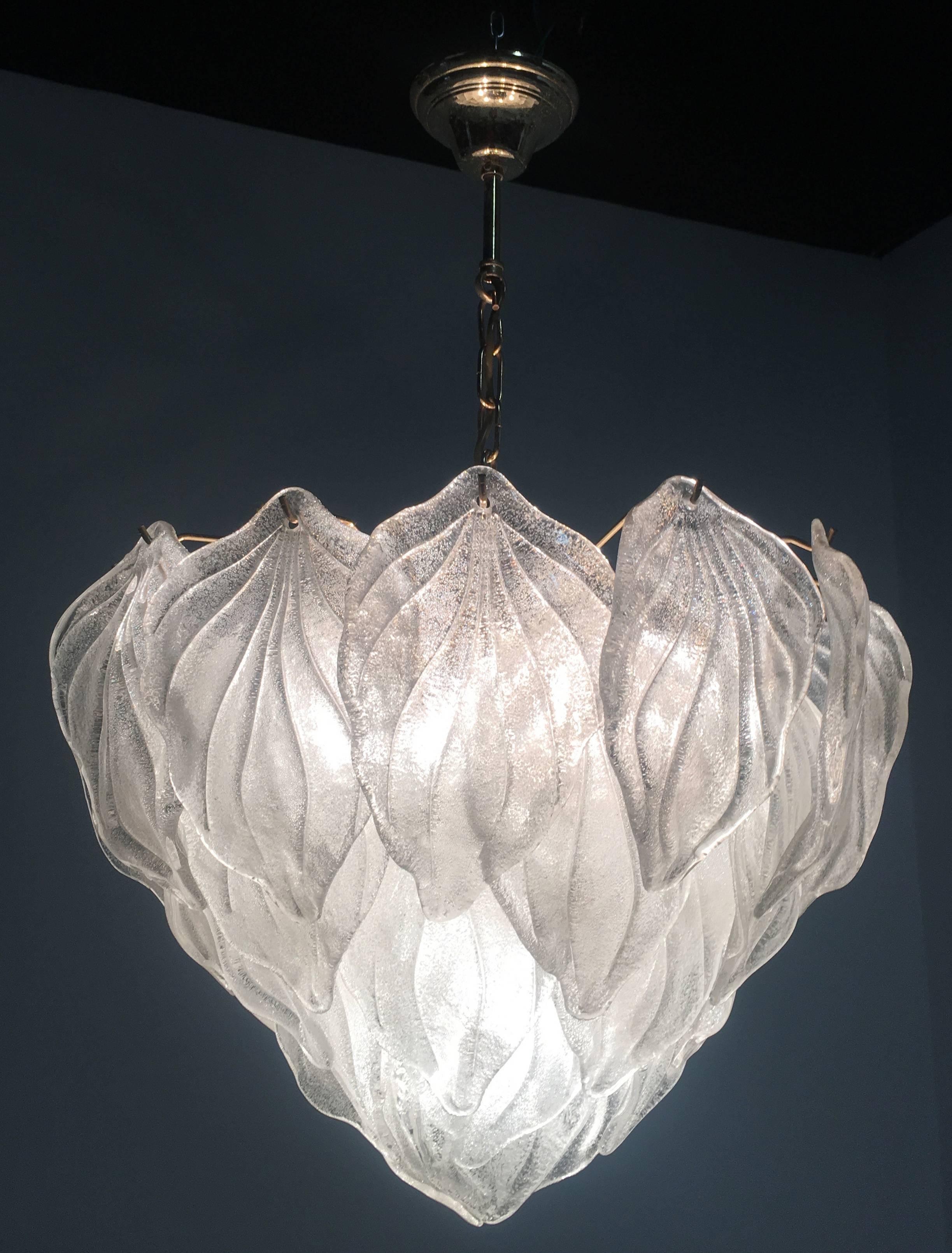 Murano Polar Ice Chandelier, Murano, 1970 1