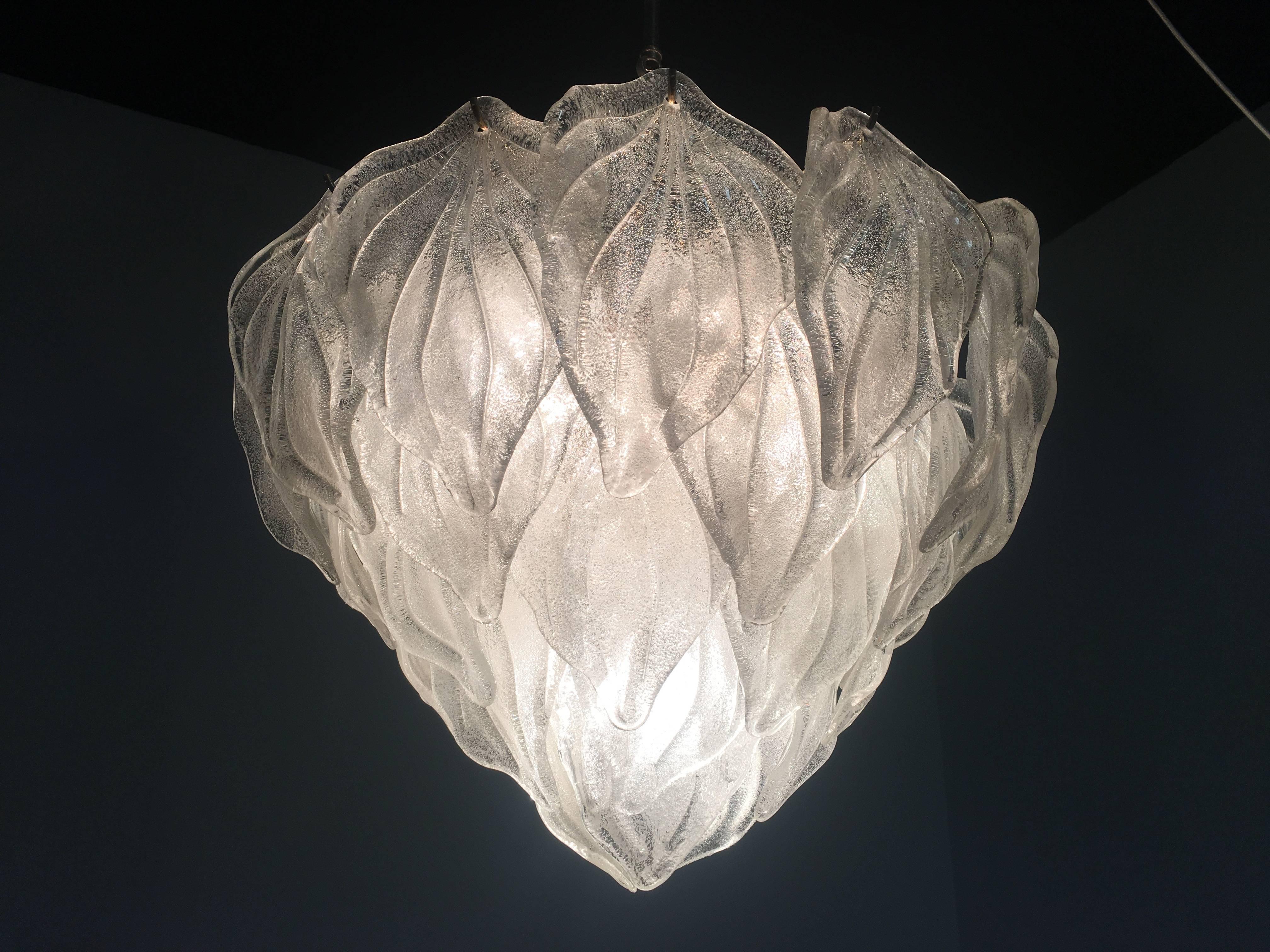 Murano Polar Ice Chandelier, Murano, 1970 2