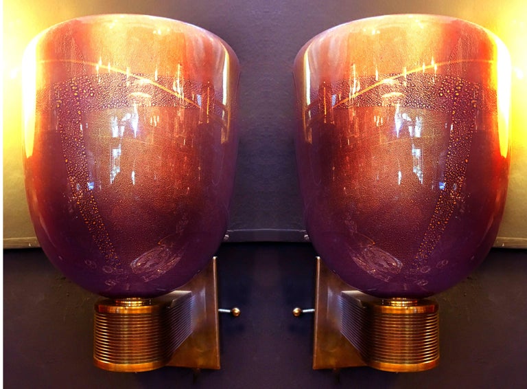 Pair of Sconces by Barovier & Toso, Murano, 1950s For Sale 4