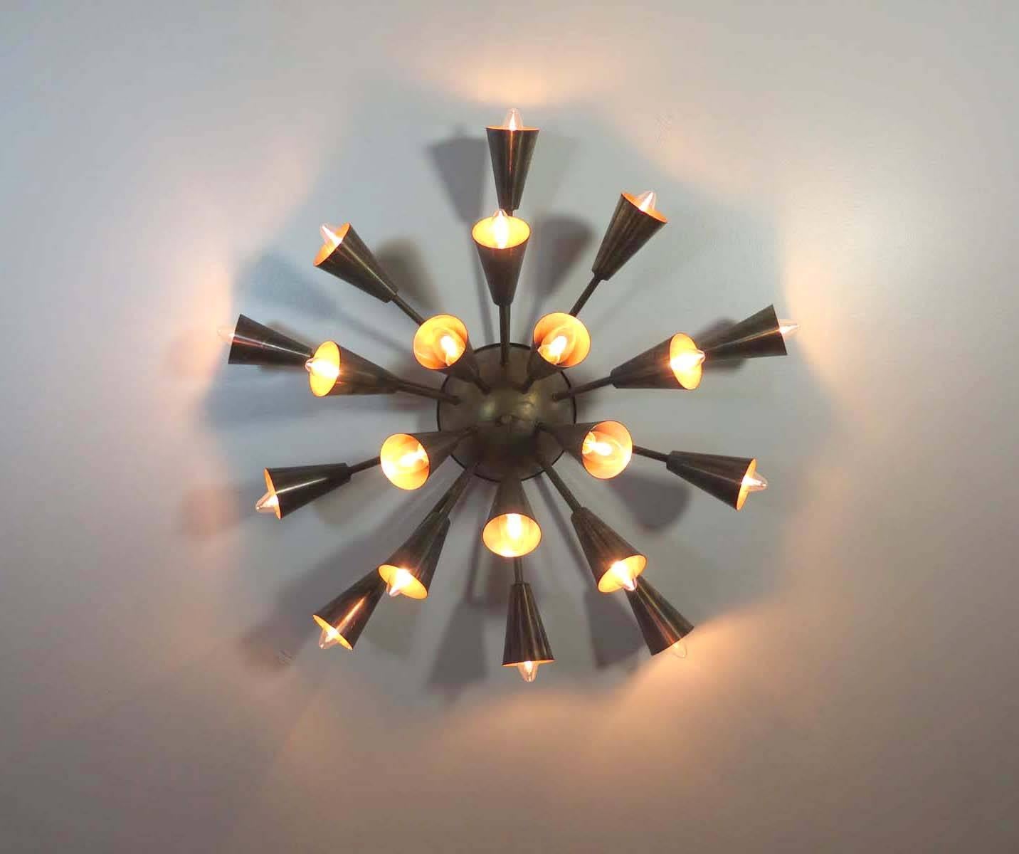 Sputnik Sconce or Ceiling, Italy, 1950s In Excellent Condition In Budapest, HU
