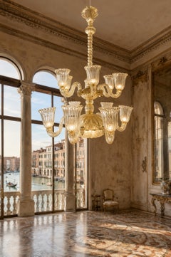 Araña italiana Inclusión Oro de Barovier & Toso, Murano, años 40
