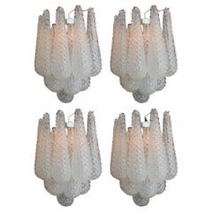 Vintage Set Four of Italian Wall Sconces, Murano, 1970s
