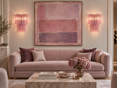 Fantastic pair of Murano Glass Tube wall sconces - 13 pink glass tube