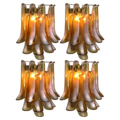 Midcentury Four of Italian Milk and Honey Murano Sconces