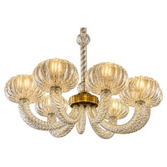 Chandelier by Barovier & Toso, Murano, 1940s