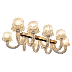 Ercole Barovier Midcentury "Rostrato" Murano Glass Italian Chandelier, 1940s