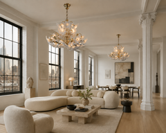 Daisies in the Sky, Pair of Magnificent Murano White Flowers Chandelier, 1980
