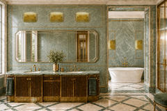 Gold Sparkle in The Night, Set of Five Marvelous Murano Wall Lights, 1990's