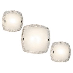 Set di tre eleganti e splendide lampade da soffitto di Murano, anni '90