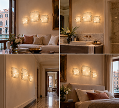 Set di tre eleganti e splendide lampade da soffitto di Murano, anni '90