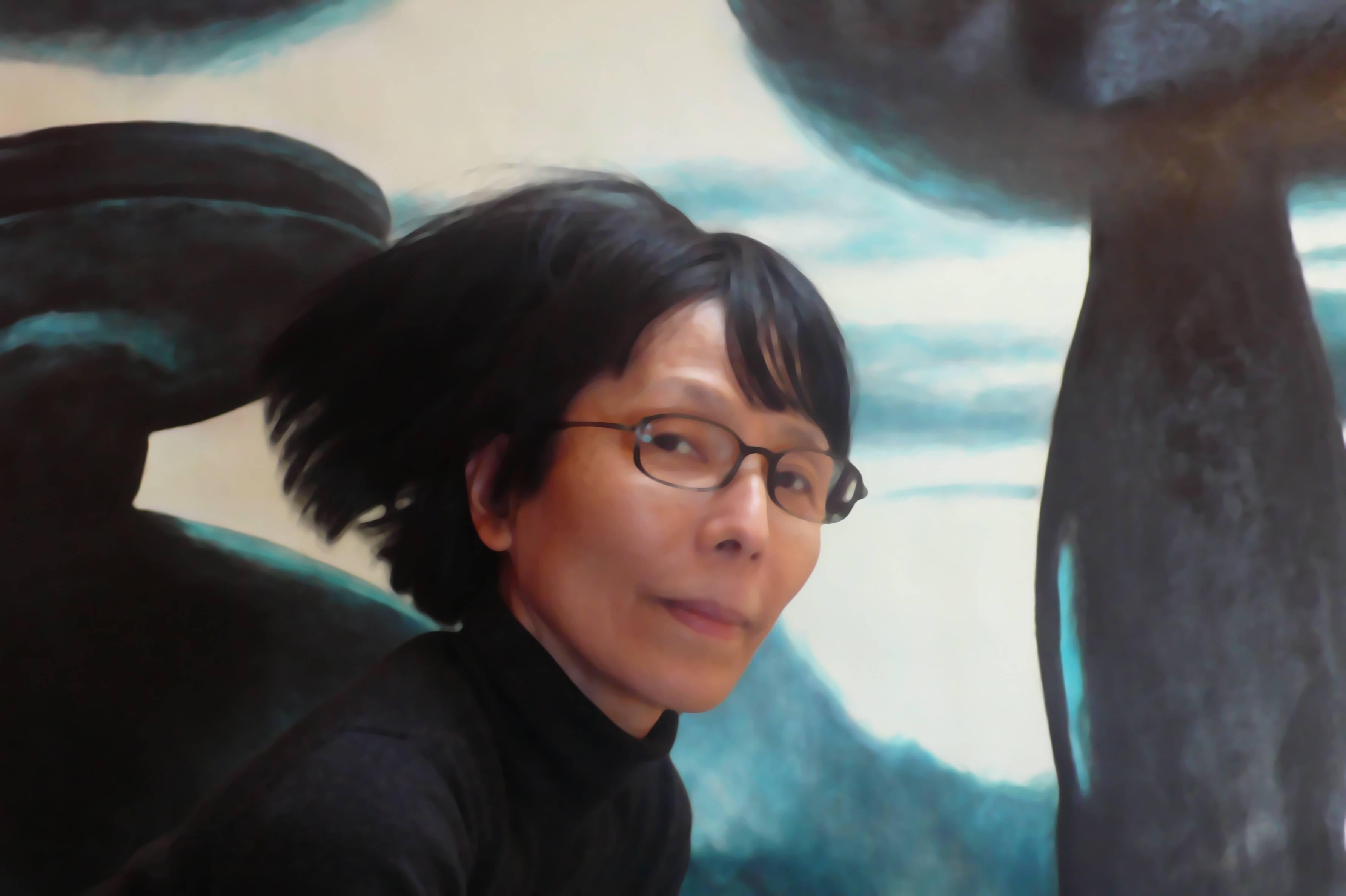 „Heavenly Body XIX“ von Taeko Mima, Ölgemälde auf Leinwand, Gemälde, 1982 im Zustand „Hervorragend“ im Angebot in Budapest, HU