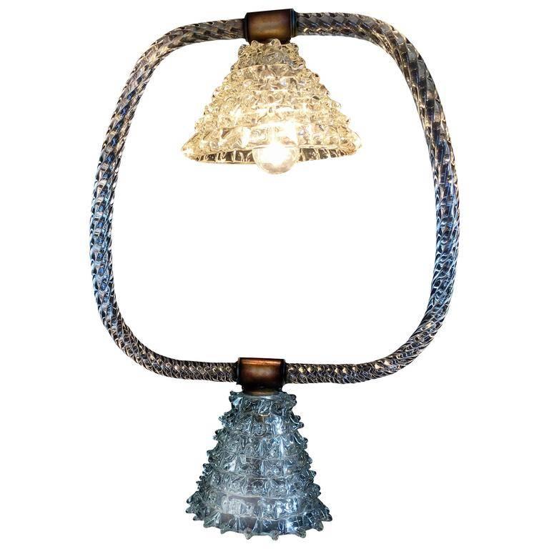 Tischlampe Art Deco von Ercole Barovier, Murano, 1940er Jahre