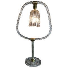 Lampada da tavolo Art Deco di Ercole Barovier, Murano, anni '40