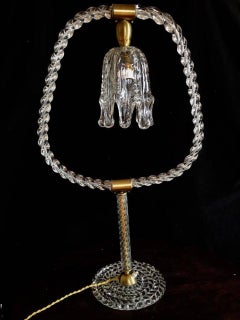 Lámpara de mesa italiana de Murano Art Decó de mediados de siglo