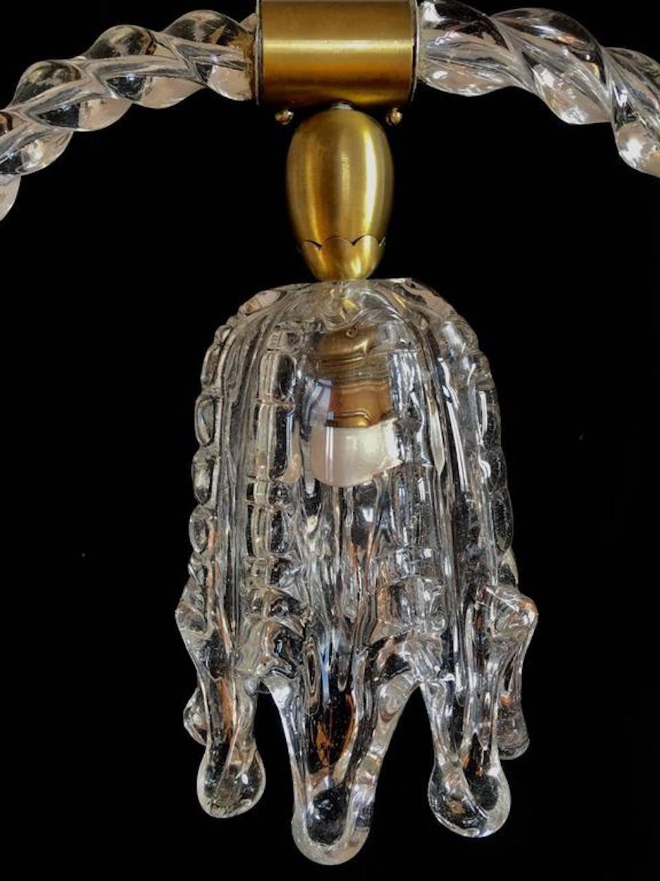 Table Lamp Art Deco by Ercole Barovier, Murano, 1940s For Sale 1