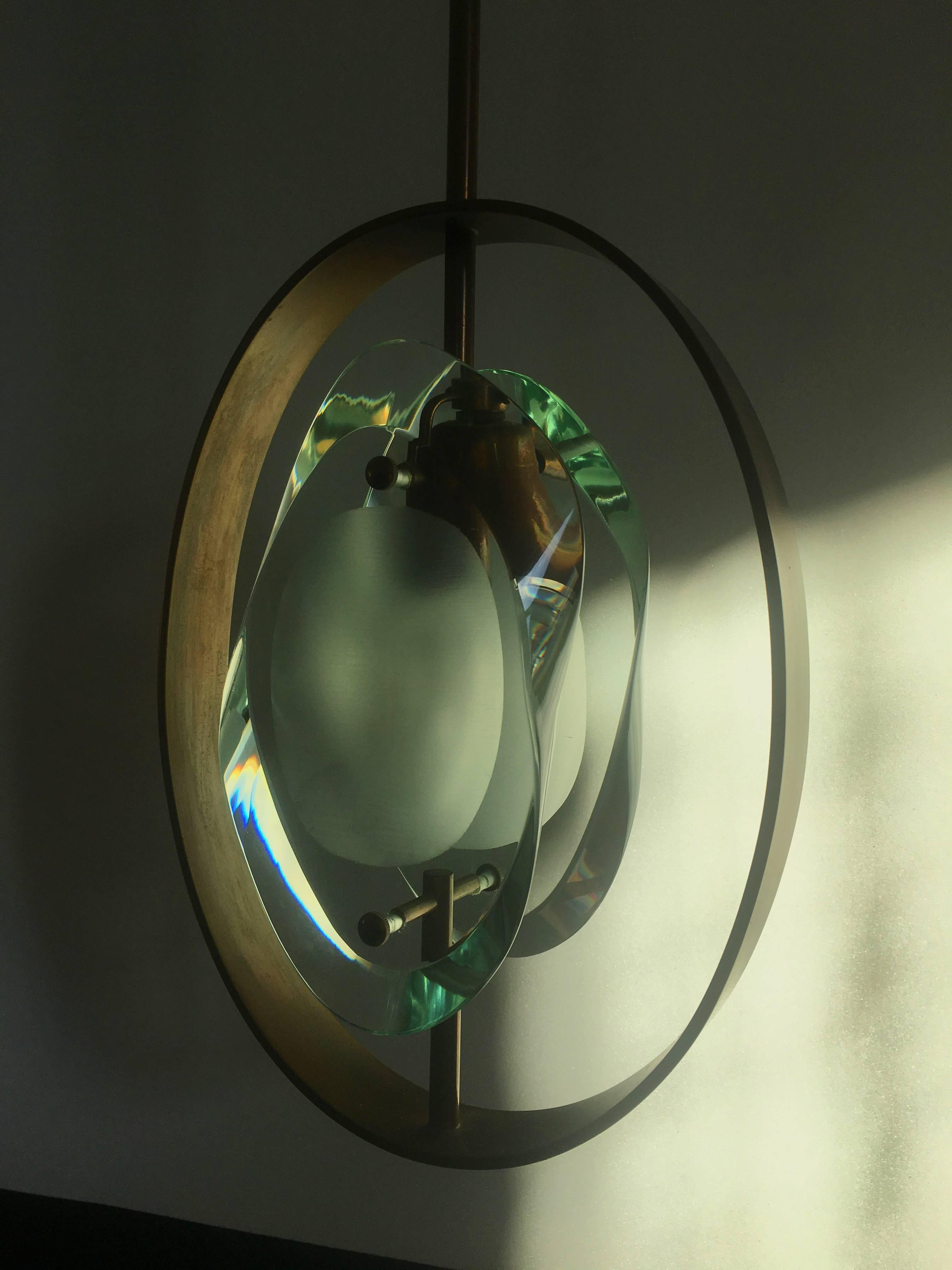Glass Original Pendant Lamp by Max Ingrand for Fontana Arte, Model 1933, 1961