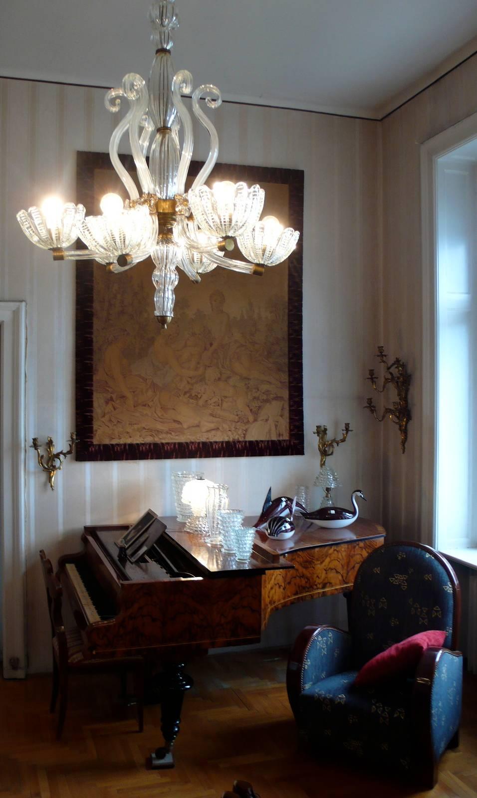 Royal Chandelier by Barovier & Toso, Murano, 1940s 2