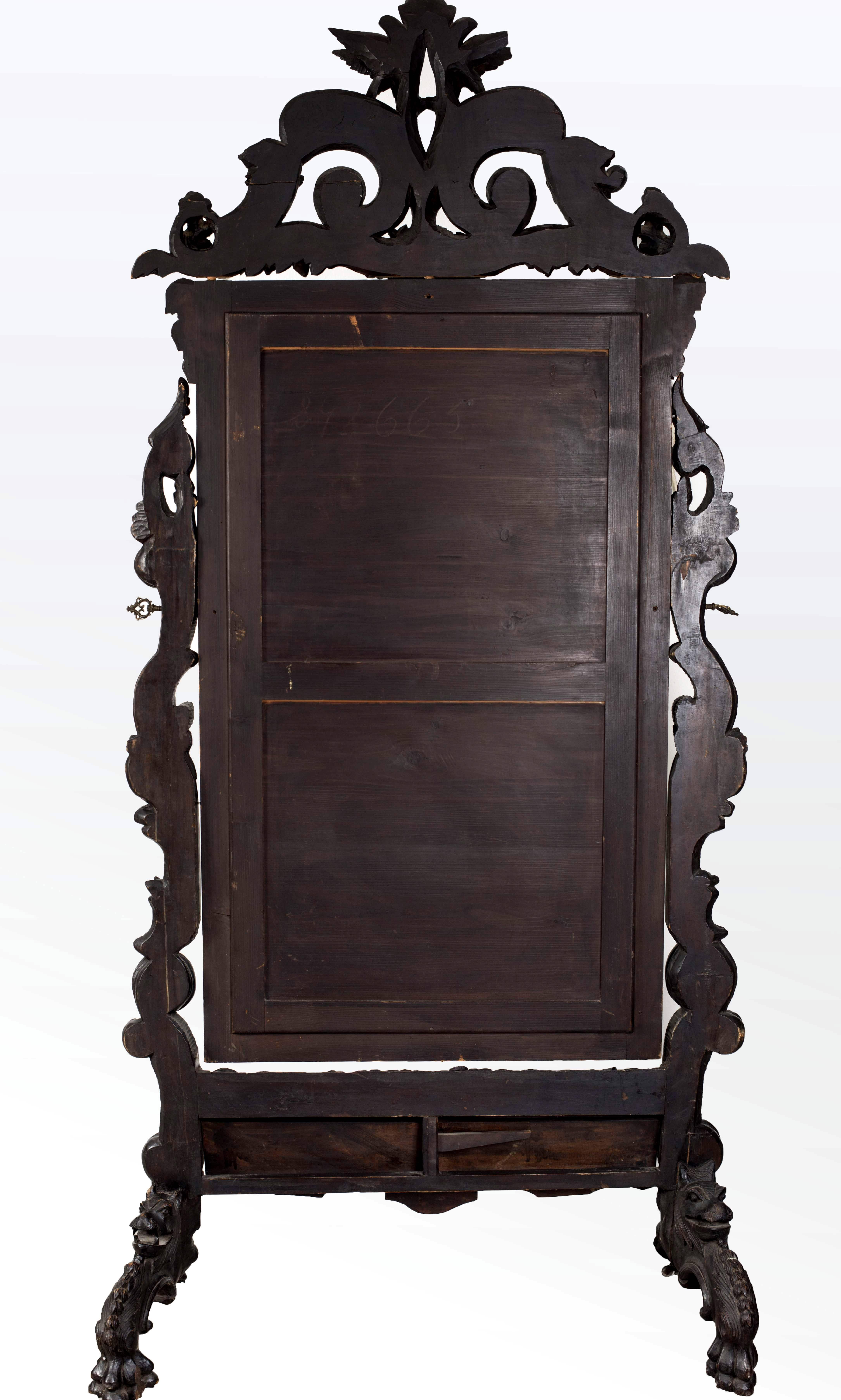 Fine Baroque Psiche Mirror, Budapest, 1840s 1