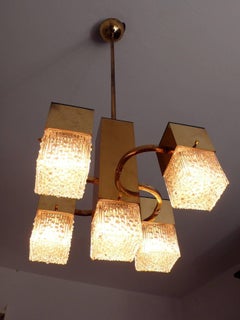 Charming Cubic Chandelier by Gaetano Sciolari, 1960