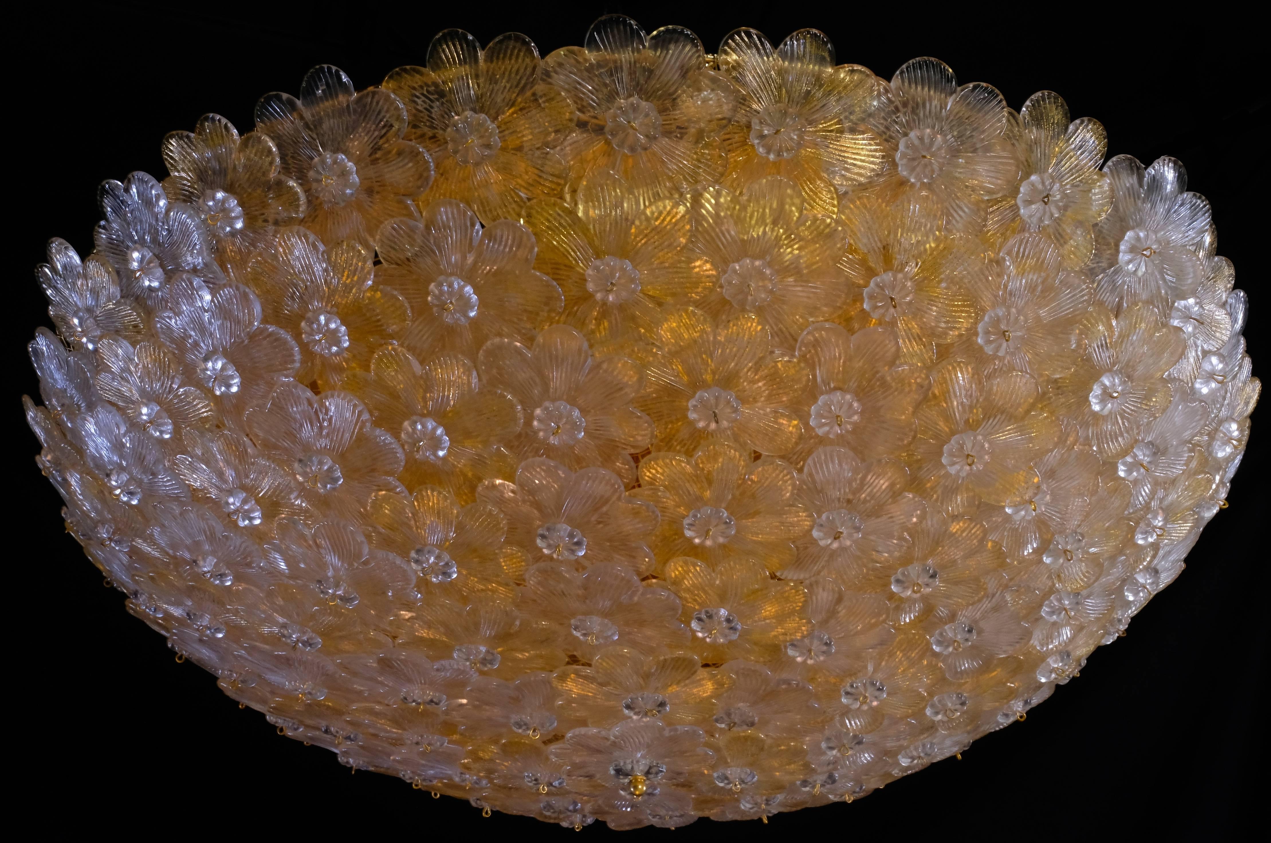 Gorgeous Ceiling Flowers Lamp by Barovier & Toso, Murano, 1990s 2