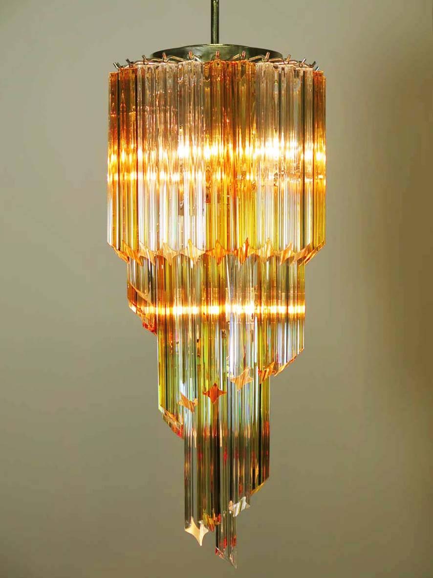 Paire de lustres Triedri Venini, Murano, années 1980 en vente 3
