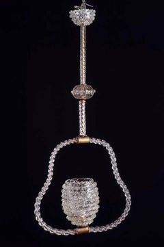 Charming 1940s Italian Art Deco Pendant Chandelier