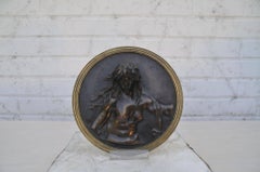 Clodion, Two Circular Relief Bronze Plaques of Nymphs