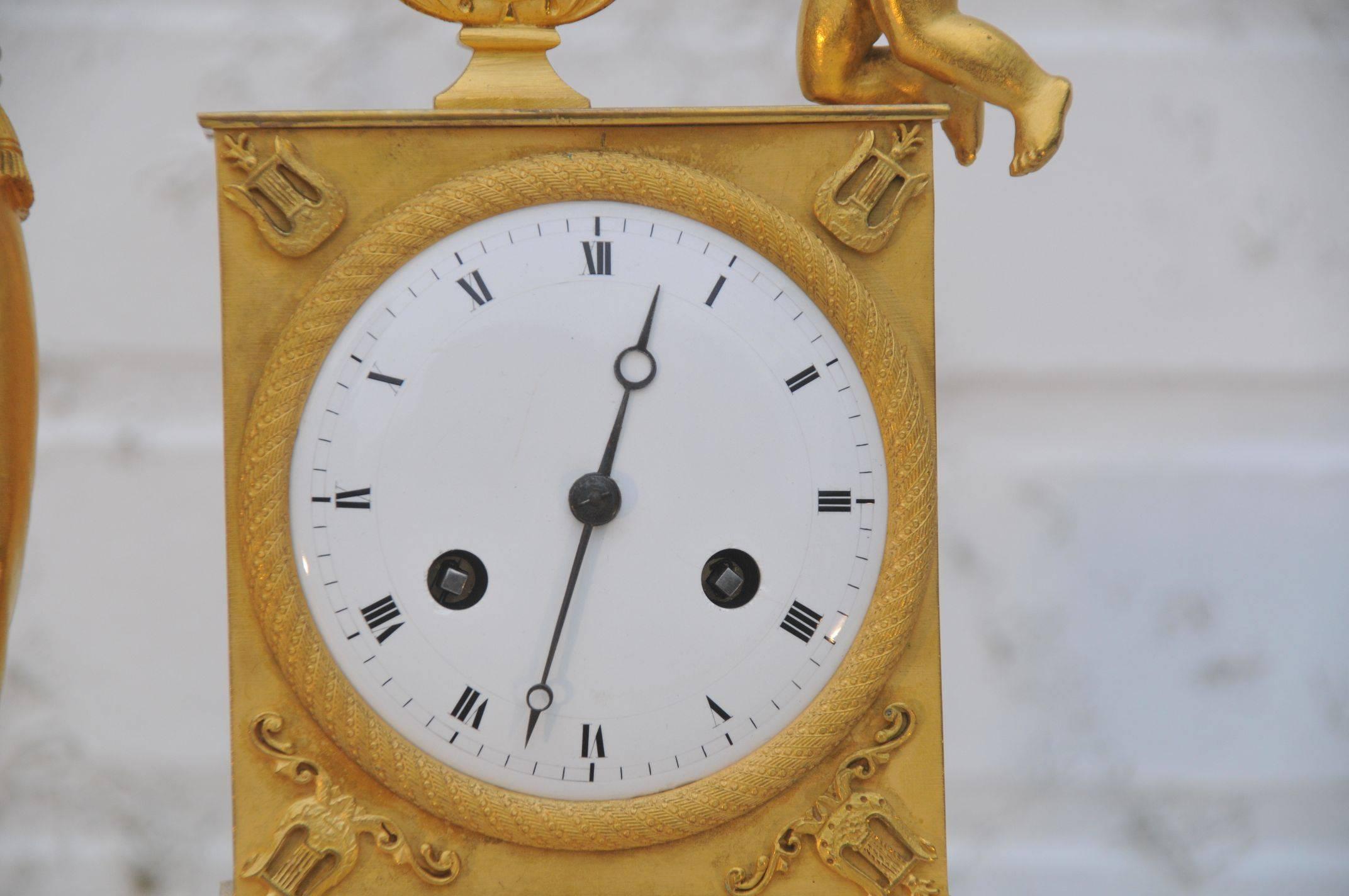 Early 19th Century French Empire Ormolu Mantel clock