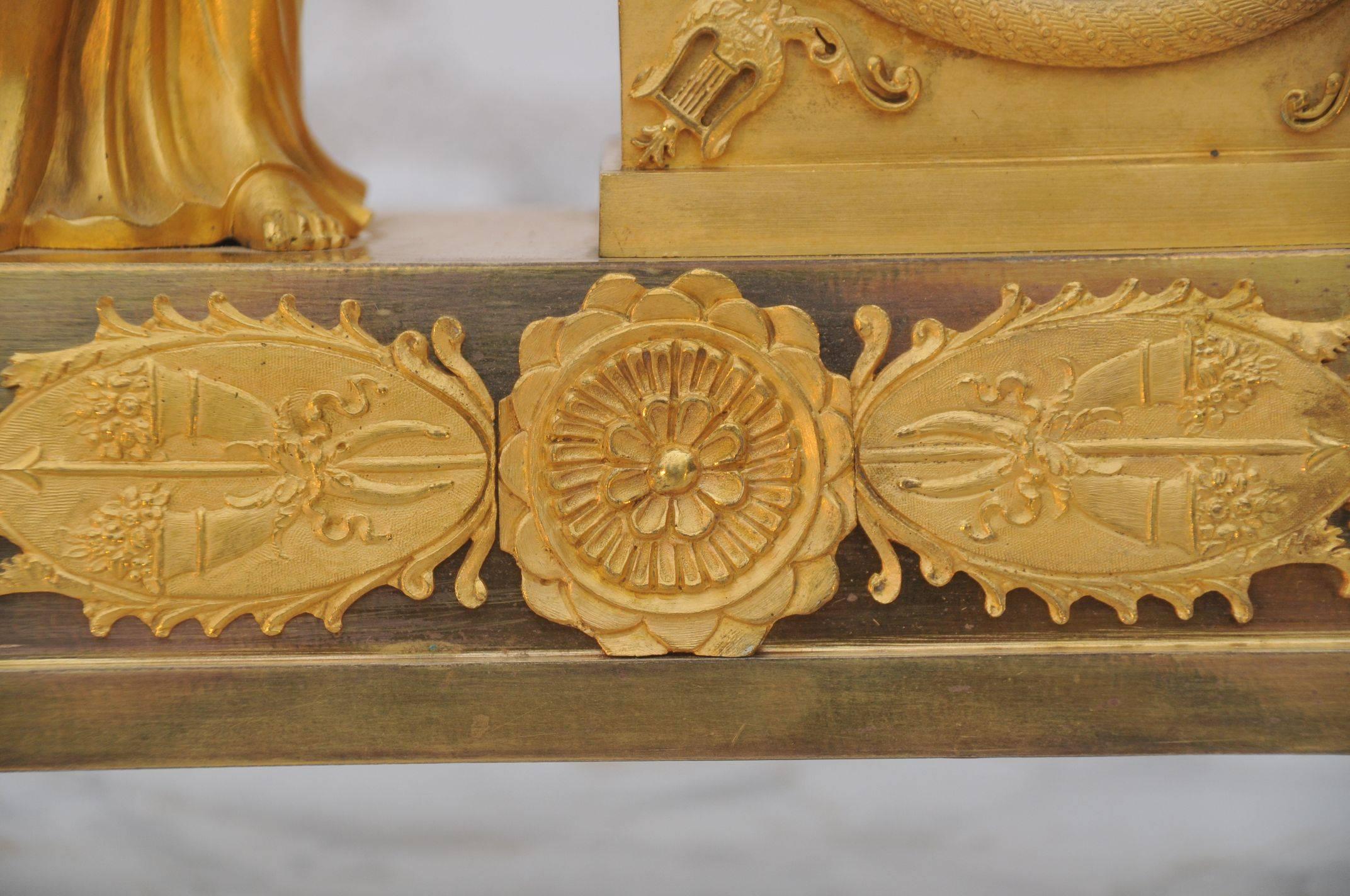 Bronze French Empire Ormolu Mantel clock