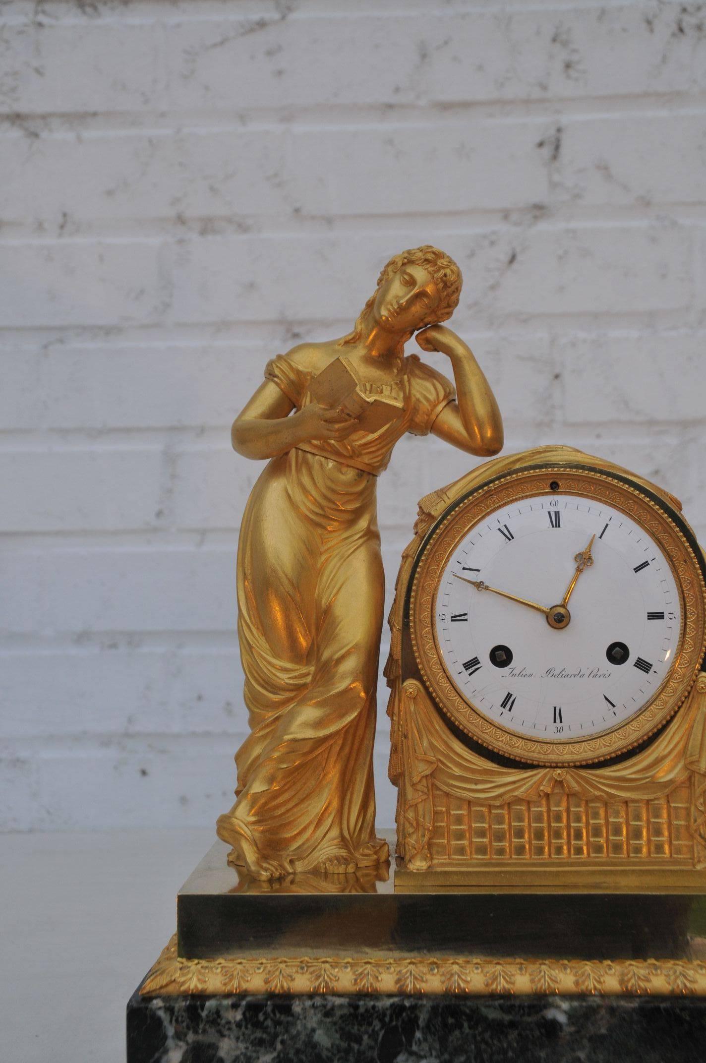 Louis XVI French Louis 16th Century Clock, Praising Vertue of Reading and Science
