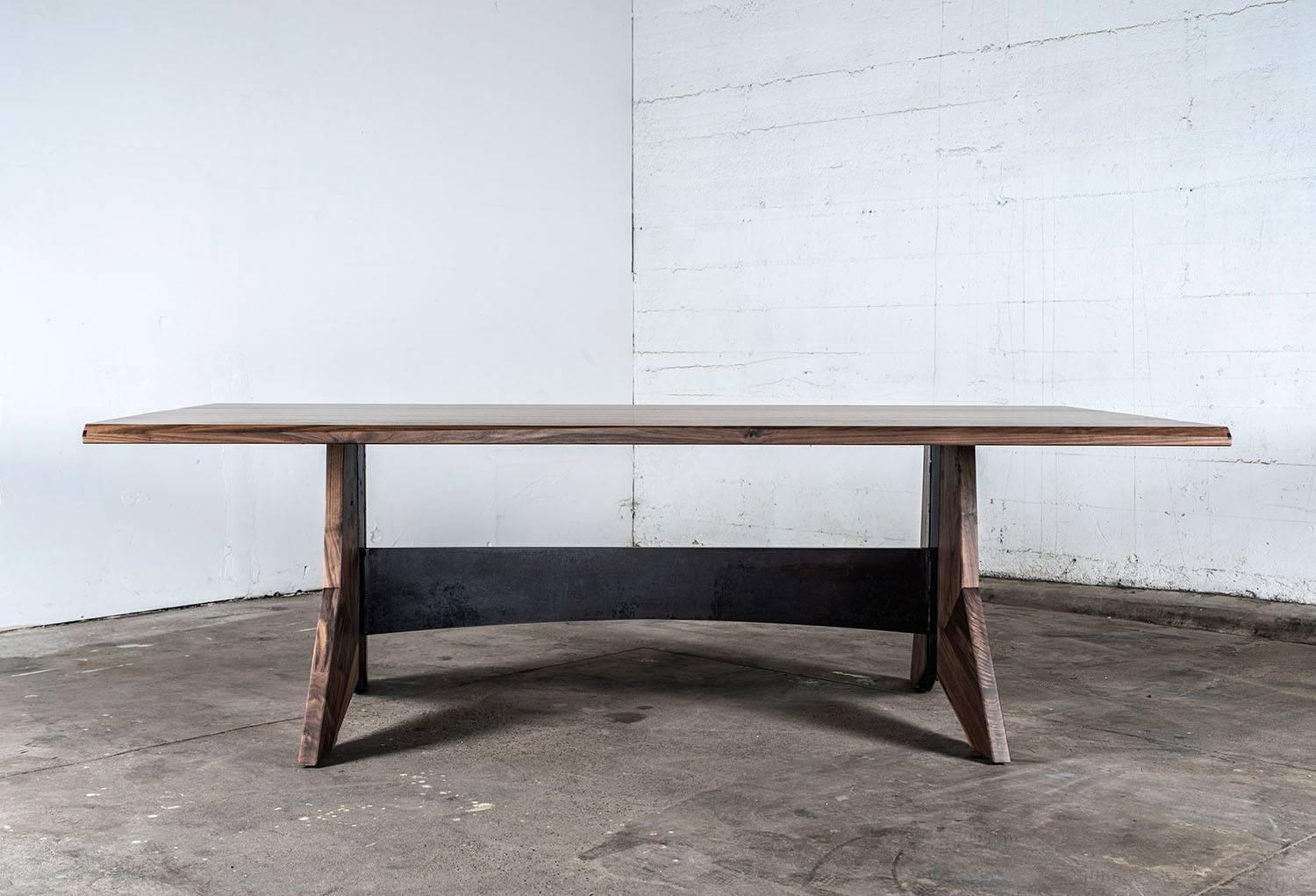 Moderne Table, salle à manger, sur mesure, bois de feuillus, acier, moderne, semi-moderne en vente