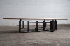 Table, Coffee Table, Blackened Steel, Glass, Brand Customization, Semigood
