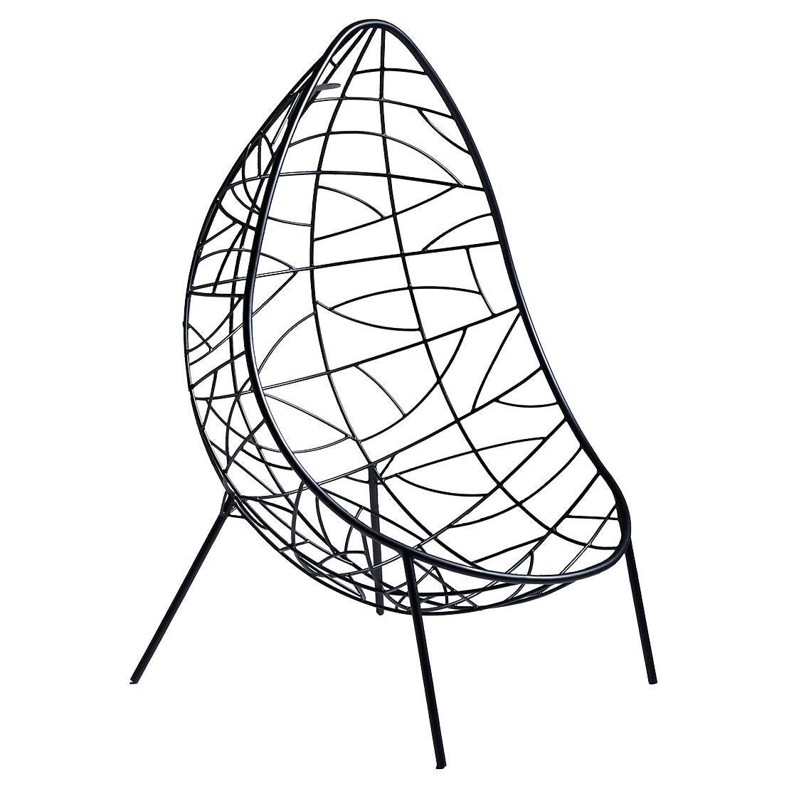 Chaise pivotante contemporaine en acier revêtu de poudre pour les intérieurs et les extérieurs en vente