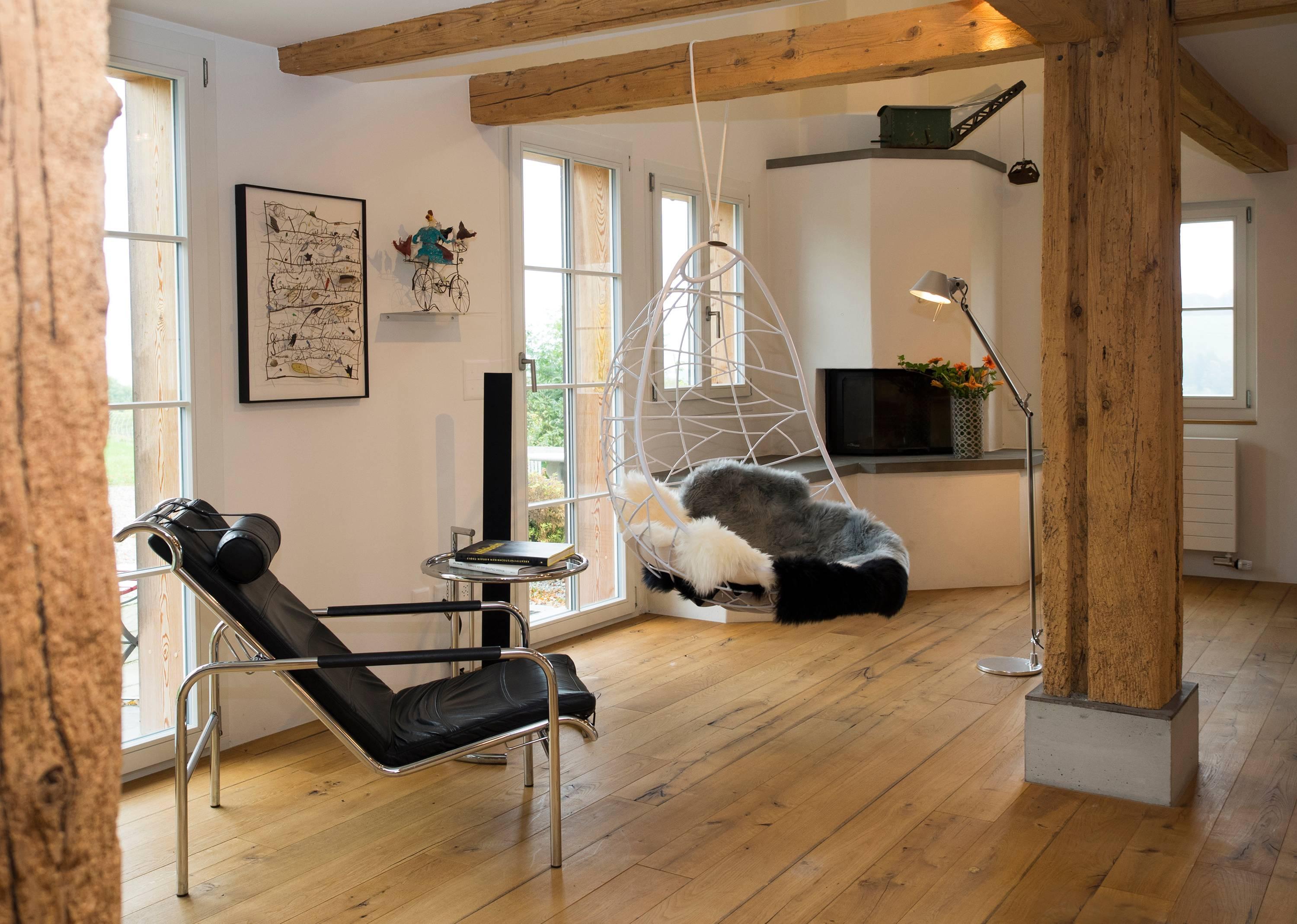 Hänge-Schwingstuhl aus Stahl mit schwarzem Zweig, modern für den Innen- und Außenbereich, 21. Jahrhundert im Angebot 8