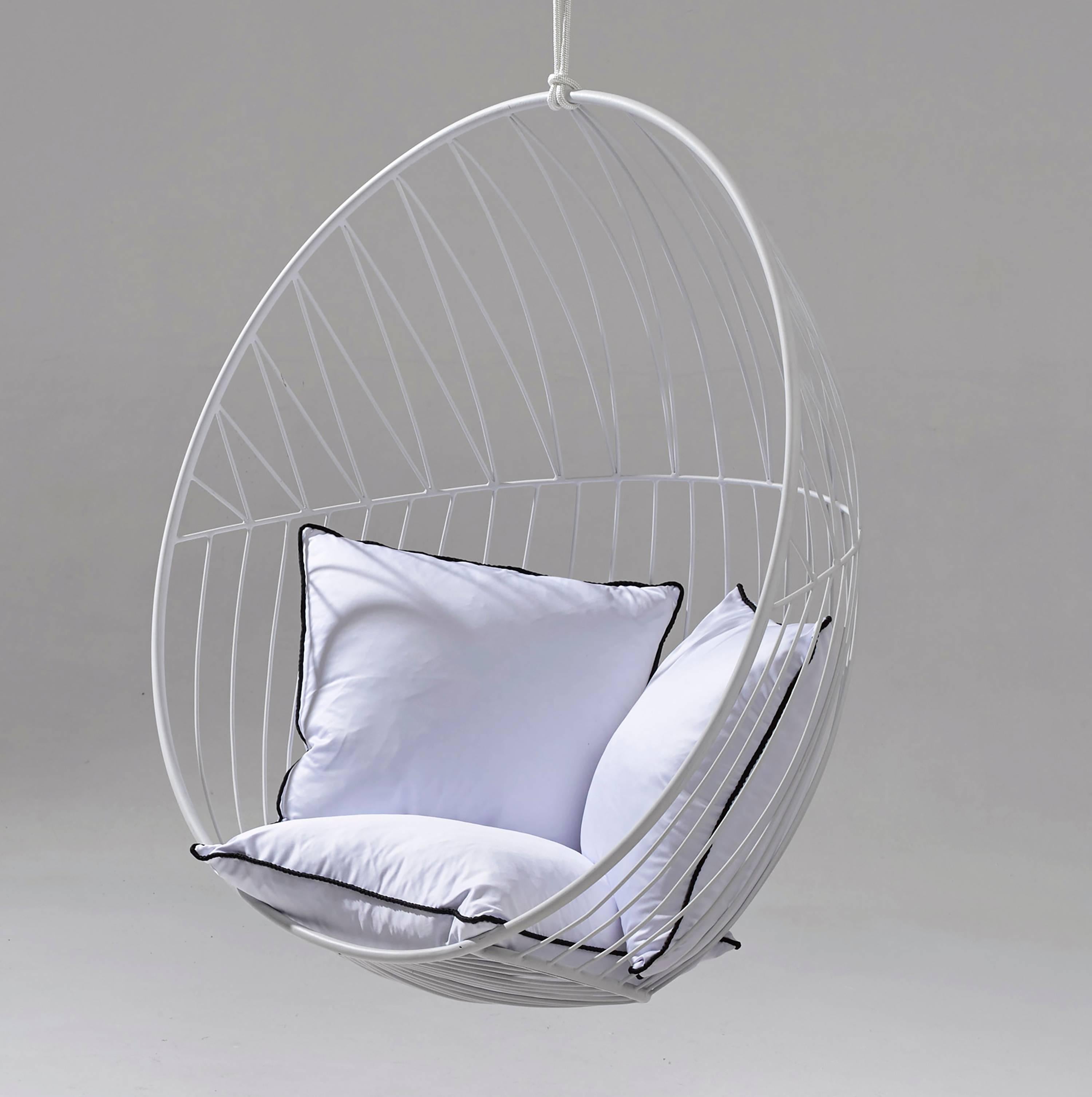 Sun Bubble Hanging Swing Chair Modern Steel In/Outdoor White 21st Century For Sale 5