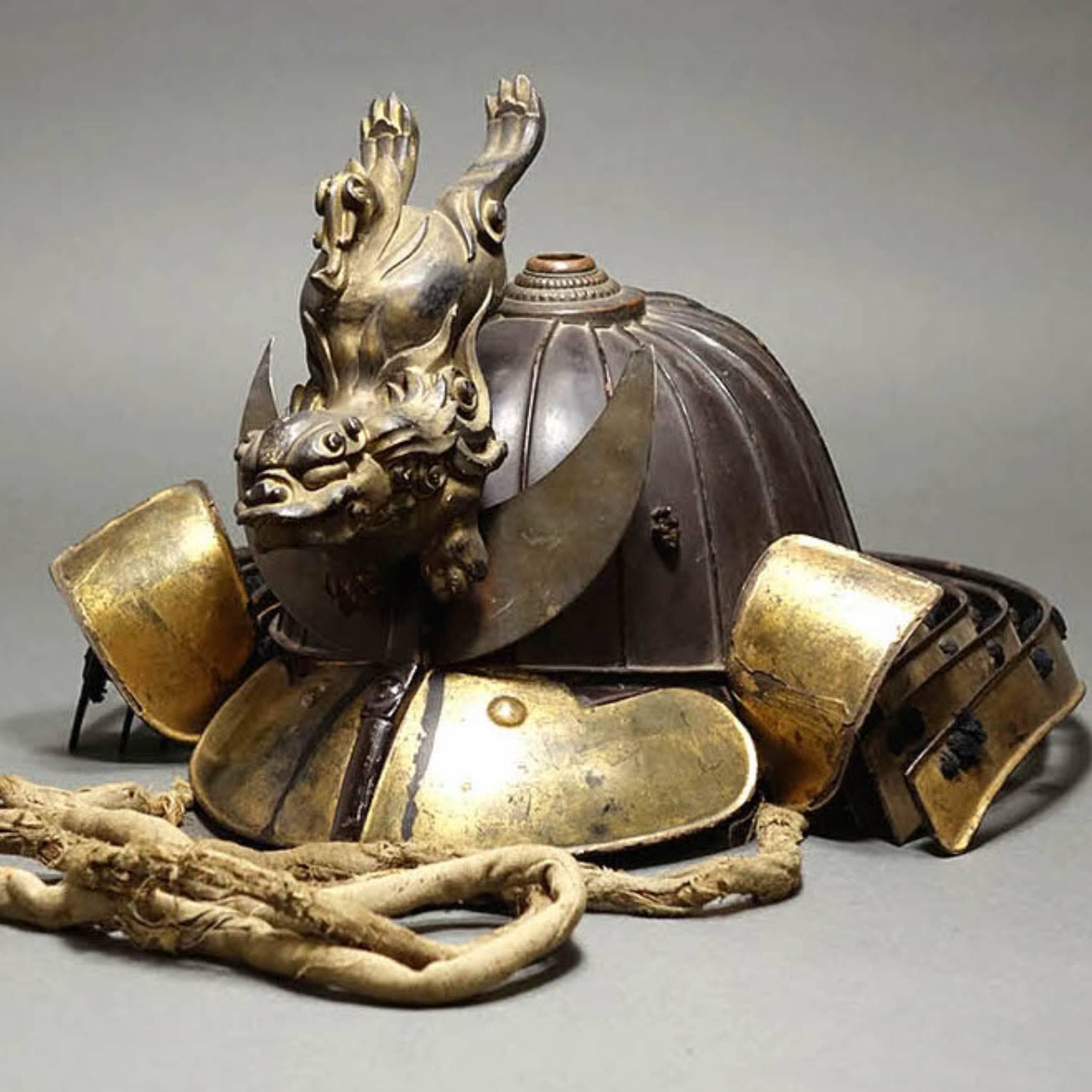 Forged Gold Samurai Armor of a Follower of Date Masamune For Sale