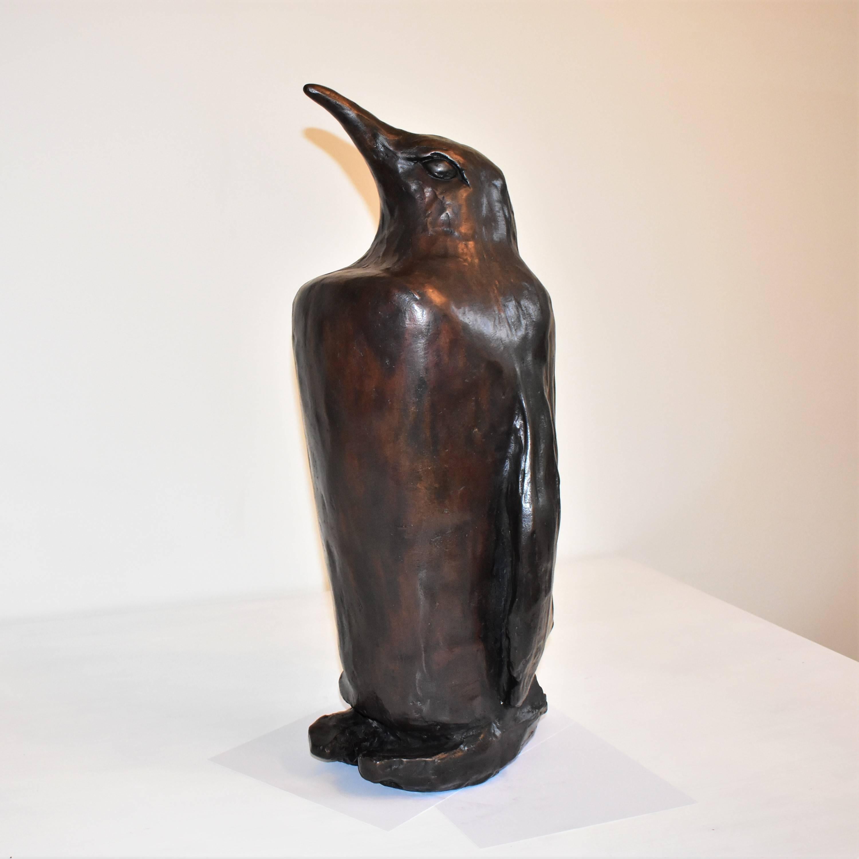 English Modern Bronze Sculpture of a Penguin Impressive Large Statement Piece For Sale