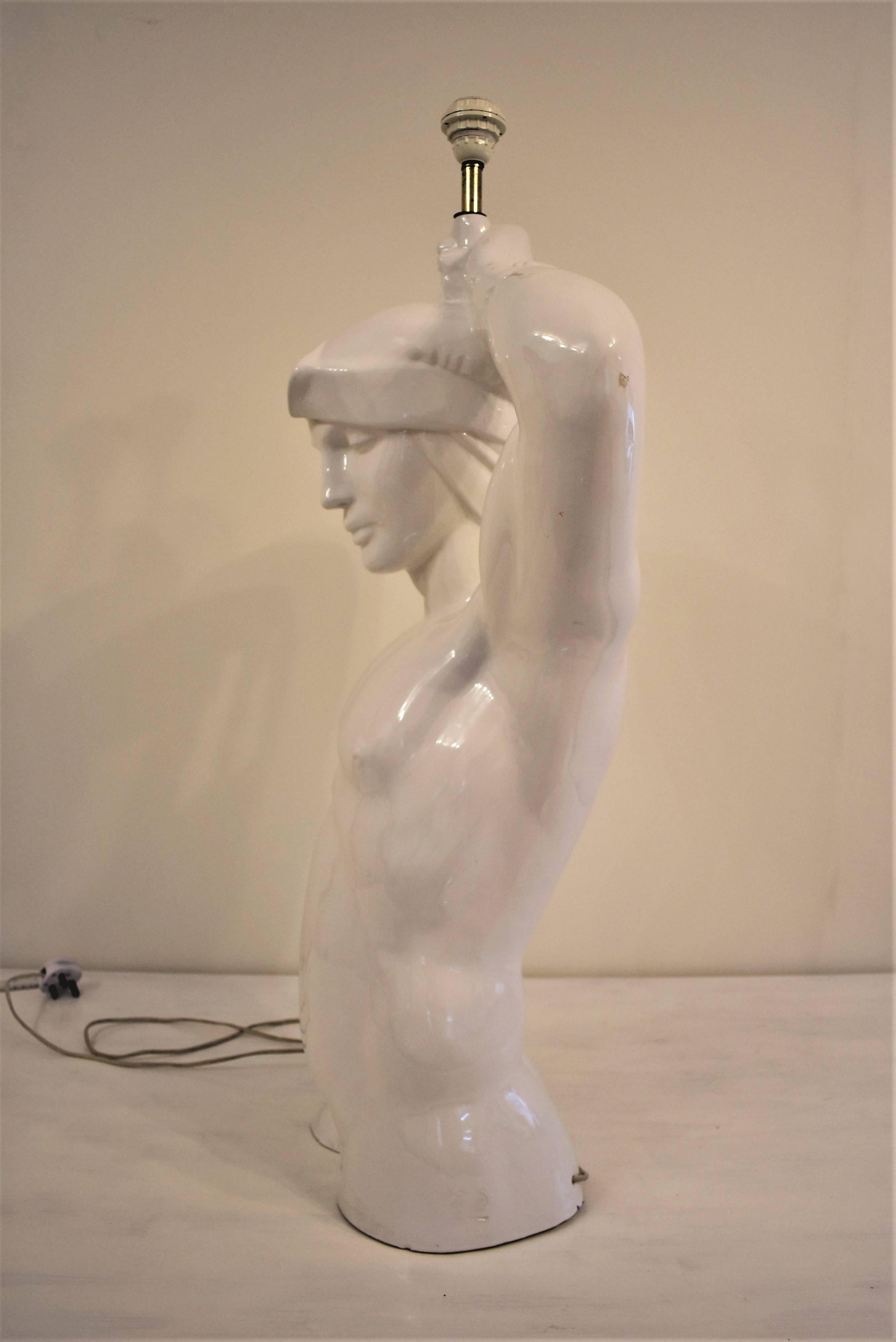 male torso lamp