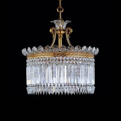 Baccarat Crystal Chandelier, Thirteen-Light Gilt Bronze, France, 20th Century