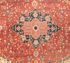 Square Antique Persian Heriz Serapi, circa 1890 10'2 x 11'
